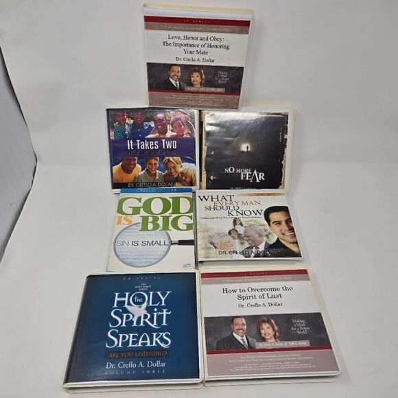 DR CREFLO A. DOLLAR LOT OF 7 AUDIO MULTI CD MESSAGES SERMONS BIBLE STUDIES - Picture 1 of 6
